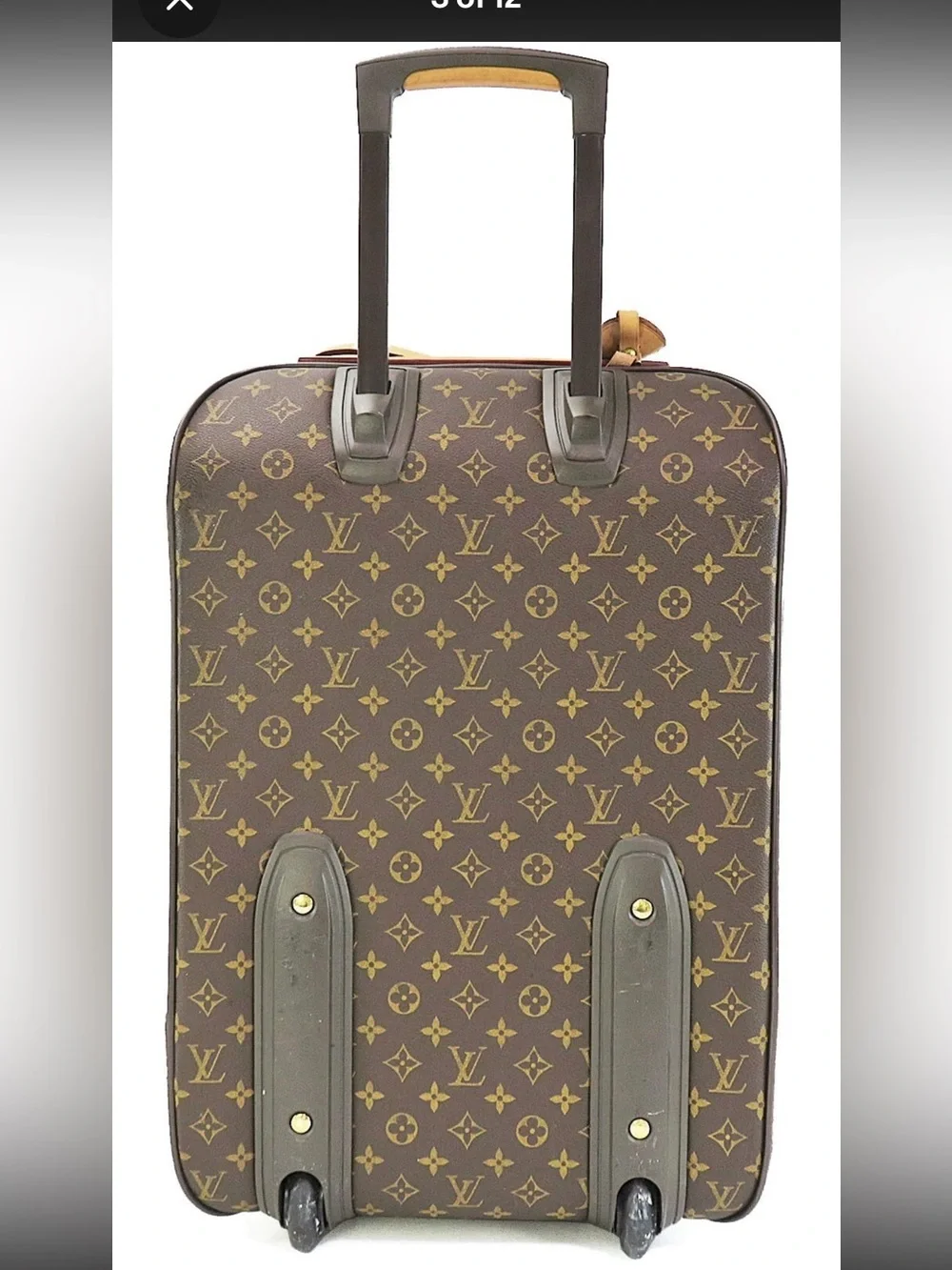 Louis Vuitton Brown Monogram Rolling Suitcase with Tan Accents